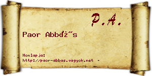 Paor Abbás névjegykártya